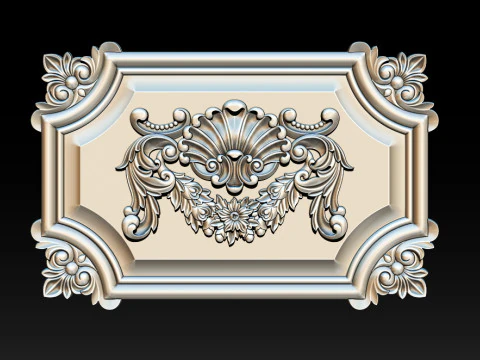 Ornate Classical Relief Frame 3D Print Model