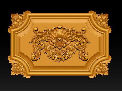 Sierlijk klassiek reli&euml;fframe 3D printmodel