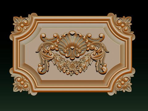 Sierlijk klassiek reli&euml;fframe 3D printmodel