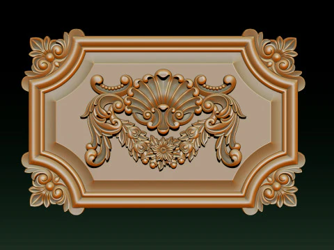 Ornate Classical Relief Frame 3D Print Model