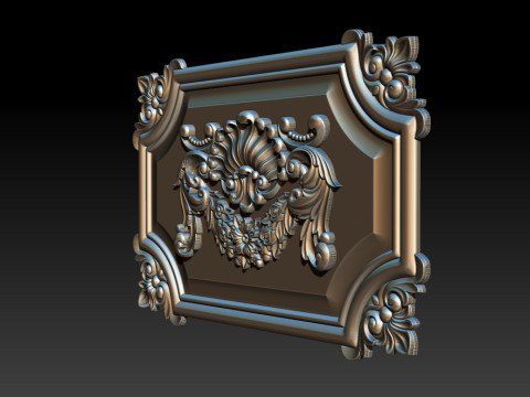 Sierlijk klassiek reli&euml;fframe 3D printmodel