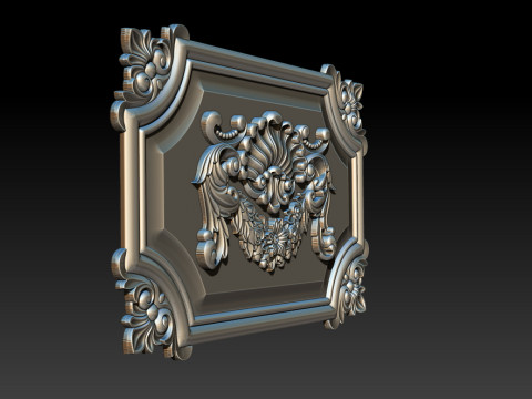 Sierlijk klassiek reli&euml;fframe 3D printmodel