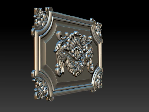 Ornate Classical Relief Frame 3D Print Model