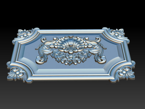 Sierlijk klassiek reli&euml;fframe 3D printmodel