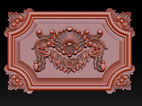 Ornate Classical Relief Frame 3D Print Model