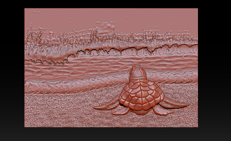 Sea Turtle Bas-Relief 3D STL Model 3D Print Model .c4d .max .obj .3ds .fbx .stl .blend 