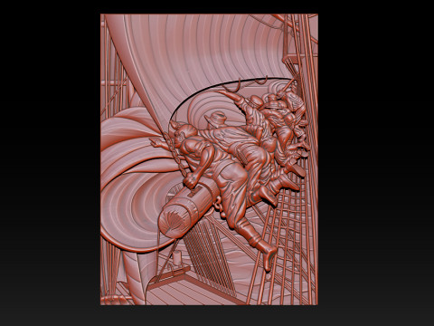 Epic Sailboat Warrior Relief 3D Print Model