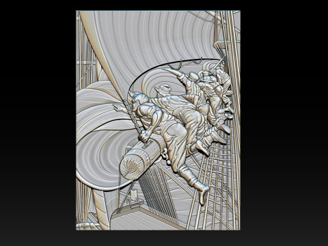 Epic Sailboat Warrior Relief 3D Print Model