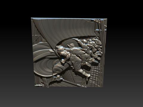 Epic Sailboat Warrior Relief 3D Print Model