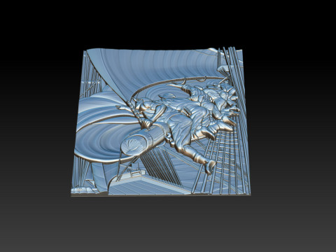 Epic Sailboat Warrior Relief 3D Print Model