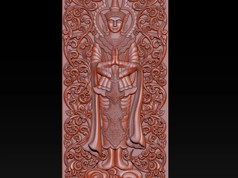 BUDDHA STANDING BAS RELIEF CNC MODEL 3D Print Model