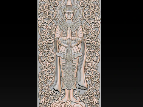 BUDDHA STANDING BAS RELIEF CNC MODEL 3D Print Model