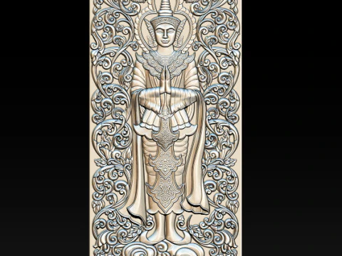 BUDDHA STANDING BAS RELIEF CNC MODEL 3D Print Model
