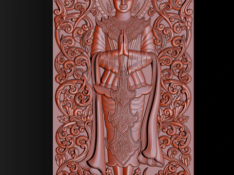 BUDDHA STANDING BAS RELIEF CNC MODEL 3D Print Model