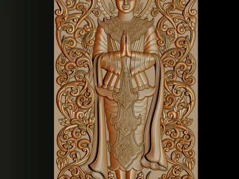 BUDDHA STANDING BAS RELIEF CNC MODEL 3D Print Model