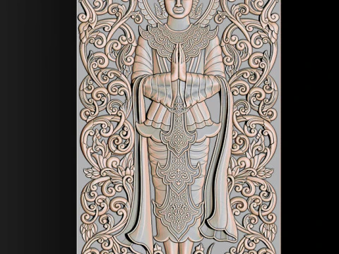 BUDDHA STANDING BAS RELIEF CNC MODEL 3D Print Model
