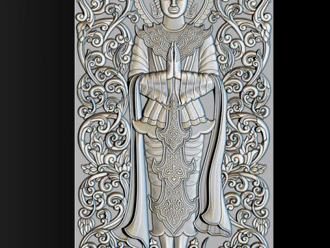 BUDDHA STANDING BAS RELIEF CNC MODEL 3D Print Model