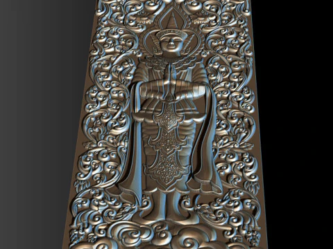 BUDDHA STANDING BAS RELIEF CNC MODEL 3D Print Model