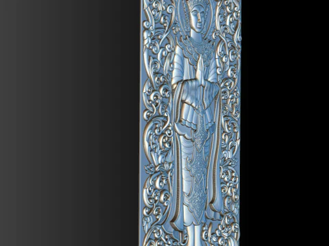 BUDDHA STANDING BAS RELIEF CNC MODEL 3D Print Model