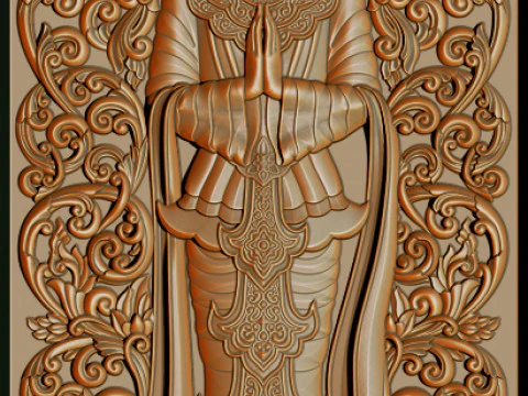 BUDDHA STANDING BAS RELIEF CNC MODEL 3D Print Model