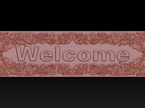 WELCOME ORNAMENTAL CNC SIGN 3D RELIEF MODEL 3D Print Model