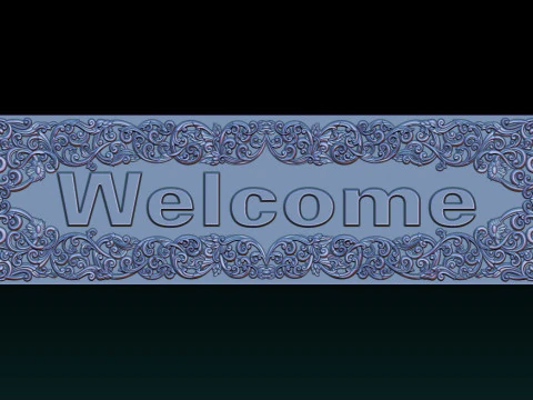 WELCOME ORNAMENTAL CNC SIGN 3D RELIEF MODEL 3D Print Model