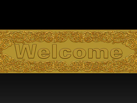 WELCOME ORNAMENTAL CNC SIGN 3D RELIEF MODEL 3D Print Model