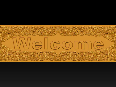 WELCOME ORNAMENTAL CNC SIGN 3D RELIEF MODEL 3D Print Model
