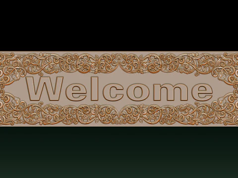WELCOME ORNAMENTAL CNC SIGN 3D RELIEF MODEL 3D Print Model