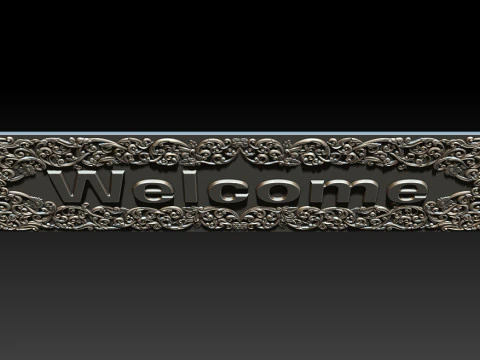 WELCOME ORNAMENTAL CNC SIGN 3D RELIEF MODEL 3D Print Model