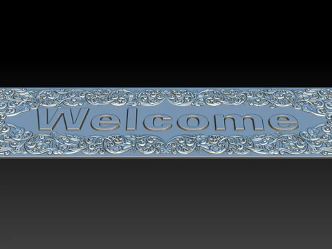 WELCOME ORNAMENTAL CNC SIGN 3D RELIEF MODEL 3D Print Model