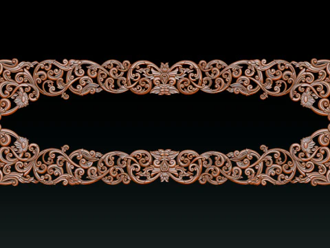 Moldura floral ornamental em relevo CNC Modelo de Impressão 3D