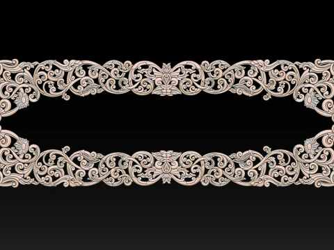 Moldura floral ornamental em relevo CNC Modelo de Impressão 3D