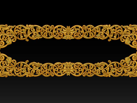 Moldura floral ornamental em relevo CNC Modelo de Impressão 3D
