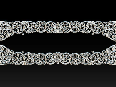 Moldura floral ornamental em relevo CNC Modelo de Impressão 3D