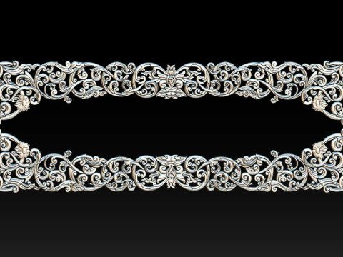 Moldura floral ornamental em relevo CNC Modelo de Impressão 3D