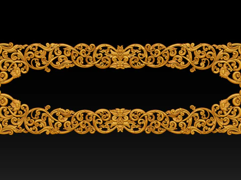Moldura floral ornamental em relevo CNC Modelo de Impressão 3D