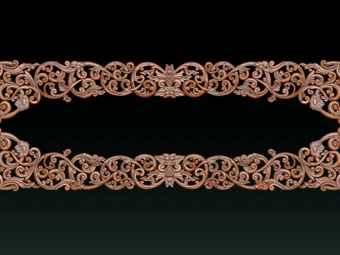 Moldura floral ornamental em relevo CNC Modelo de Impressão 3D