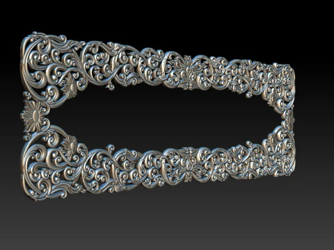 Moldura floral ornamental em relevo CNC Modelo de Impressão 3D