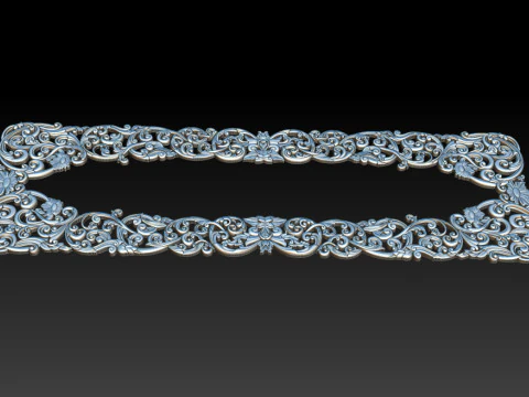 Moldura floral ornamental em relevo CNC Modelo de Impressão 3D