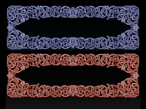 Moldura floral ornamental em relevo CNC Modelo de Impressão 3D