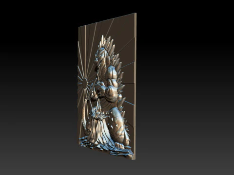 Kaiju Dragon Eating Ramen 3D Relief 3D Print Model