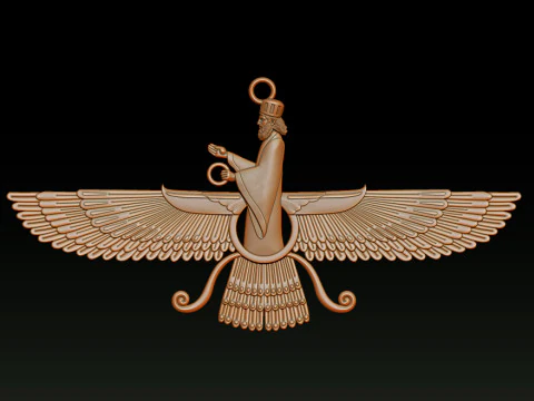 Faravahar 3D Relief Model for Jewelry 3D Print Model