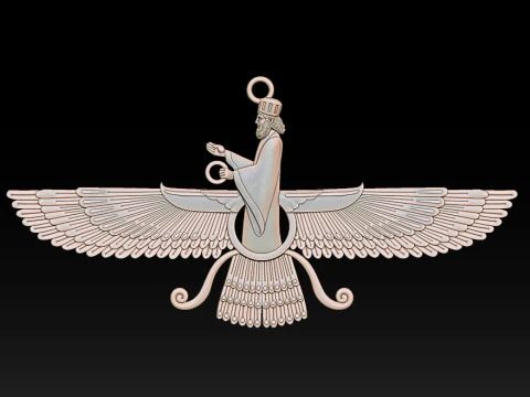 Faravahar 3D Relief Model for Jewelry 3D Print Model