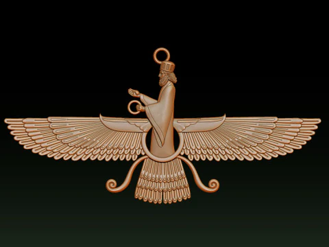 Faravahar 3D Relief Model for Jewelry 3D Print Model
