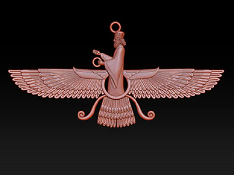Faravahar 3D Relief Model for Jewelry 3D Print Model