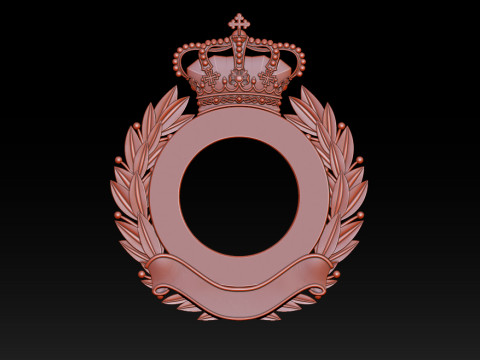 Королевская Корона Лавровый Венок Рамка 3D Рельеф 3D Принт Модель