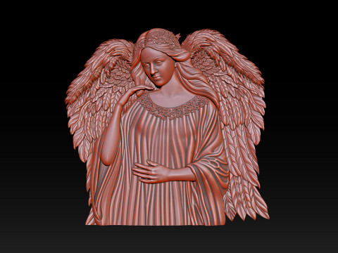 Божественный ангел 3D рельефная мемориальная надгробная скульптура 3D Принт Модель