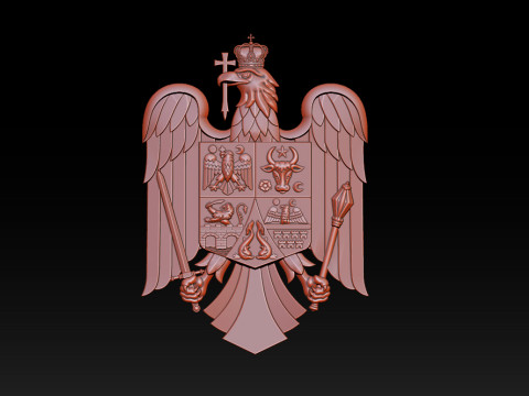 Royal Eagle Coat of Arms Relief 3D Print Model