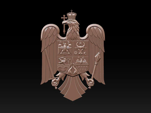 Royal Eagle Coat of Arms Relief 3D Print Model